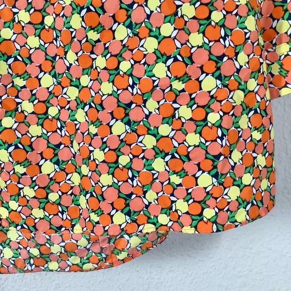 LANDS' END No-Iron Button Up Shirt Supima Poplin Citrus Print Resort Cruise 16 - Picture 8 of 10